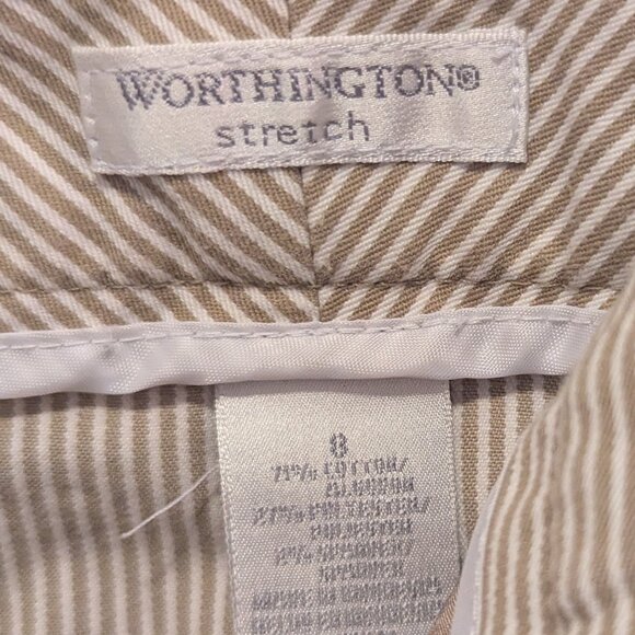Worthington stretch Bermuda shorts tan & white - size 8 - Picture 3 of 4